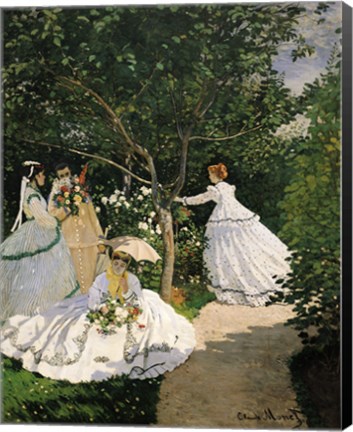 Framed Women in the Garden, 1867 Print