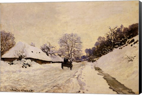 Framed Cart, or Road under Snow at Honfleur, 1867 Print