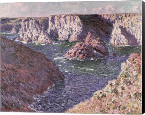 Framed Rocks of Belle Ile, 1886 Print