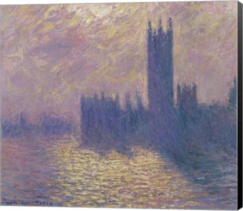 Framed Houses of Parliament, Stormy Sky, 1904 Print