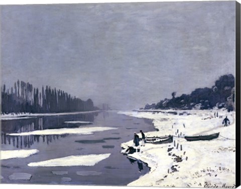 Framed Ice on the Seine at Bougival, c.1864-69 Print