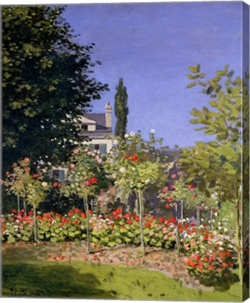 Framed Flowering Garden at Sainte-Adresse, c.1866 Print