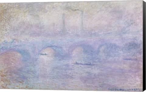 Framed Waterloo Bridge: Effect of the Mist, 1903 Print