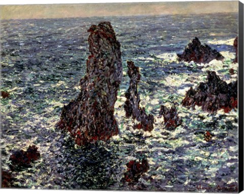 Framed Rocks at Belle Ile, 1886 Print