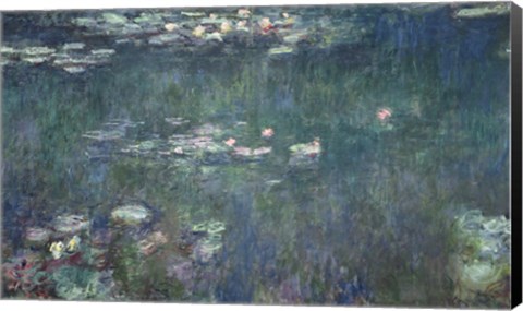 Framed Waterlilies: Green Reflections, 1914-18 Print