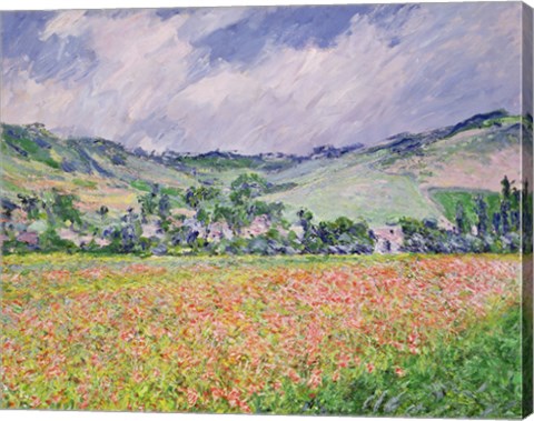 Framed Poppy Field near Giverny, 1885 Print