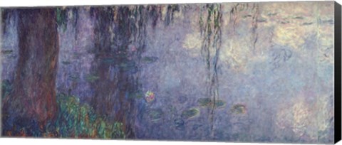 Framed Waterlilies: Morning with Weeping Willows, detail of the left section, 1914-18 Print