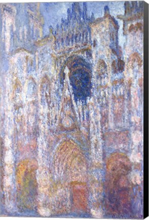 Framed Rouen Cathedral, Blue Harmony, Morning Sunlight, 1894 Print