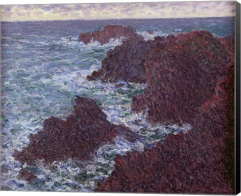 Framed Rocks at Belle-Ile, the Wild Coast, 1886 Print