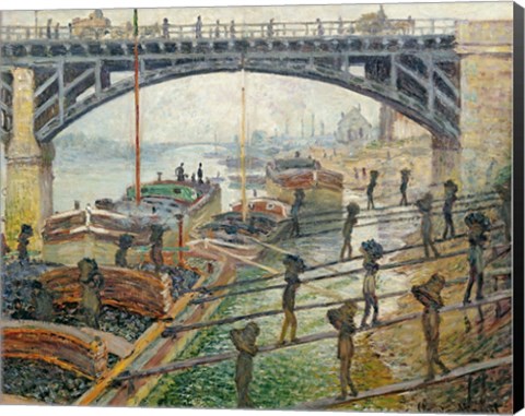 Framed Stream of Robec at Rouen, 1872 workers Print