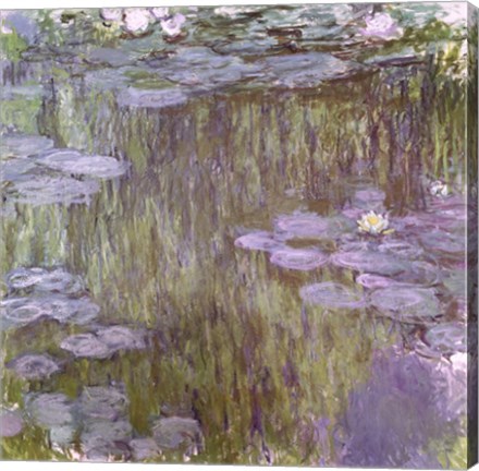 Framed Nympheas at Giverny, 1918 Print