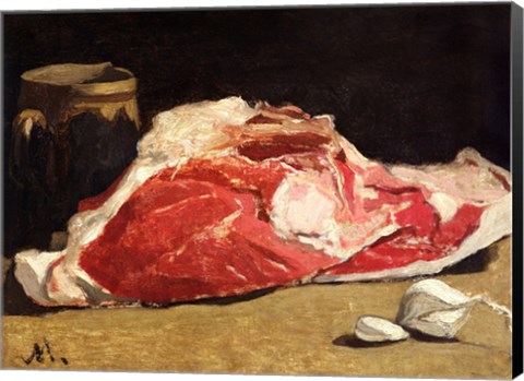 Framed Still Life, the Joint of Meat, 1864 Print