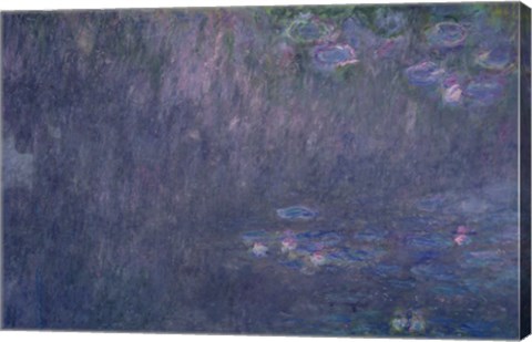 Framed Waterlilies: Reflections of Trees, detail from the left hand side, 1915-26 Print