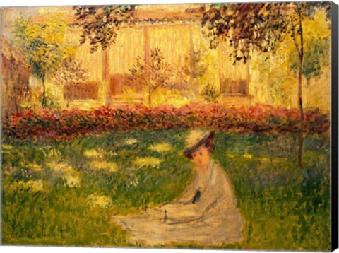 Framed Woman in a Garden, 1876 Print