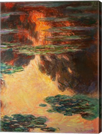 Framed Waterlilies, detail, 1907 Print