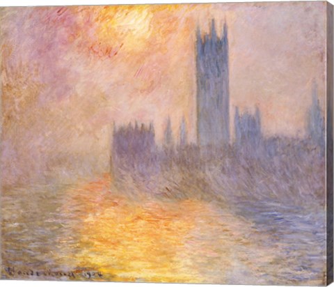 Framed Houses of Parliament, Sunset, 1904 Print