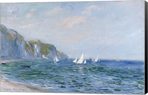 Framed Cliffs and Sailboats at Pourville Print