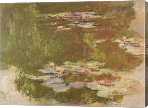 Framed Water Lilies, Reflected Willow, c.1920 Print