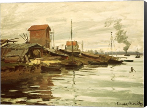 Framed Seine at Petit-Gennevilliers, 1872 Print