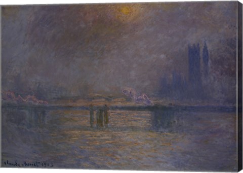 Framed Charing Cross Bridge, The Thames Print