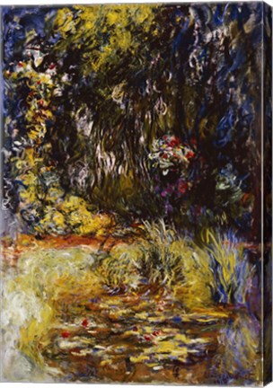 Framed Corner of a Pond with Waterlilies, 1918 Print