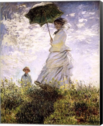 Framed Woman with a Parasol - Madame Monet and Her Son Print