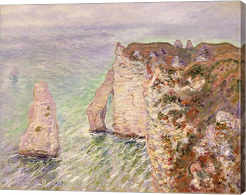 Framed L&#39;Aiguille and the Porte d&#39;Aval, Etretat, 1886 Print