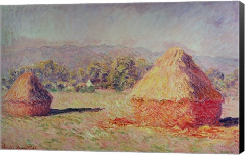 Framed Two Haystacks, 1891 Print