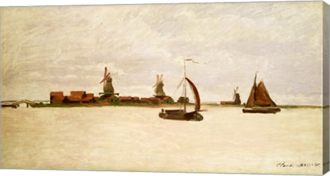 Framed Outer Harbour at Zaandam, 1871 Print