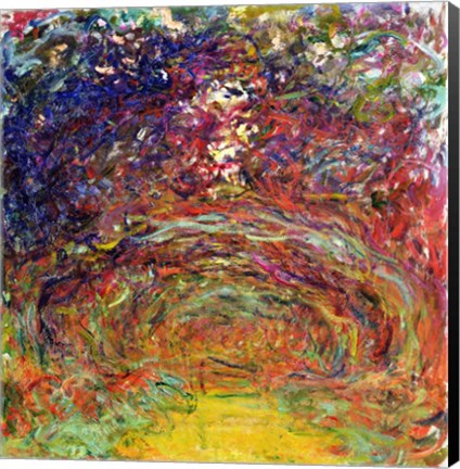 Framed Rose Path at Giverny, 1920-22 Print