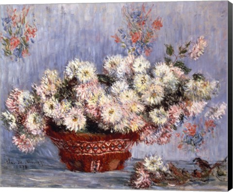 Framed Basket of Chrysanthemums, c.1878 Print