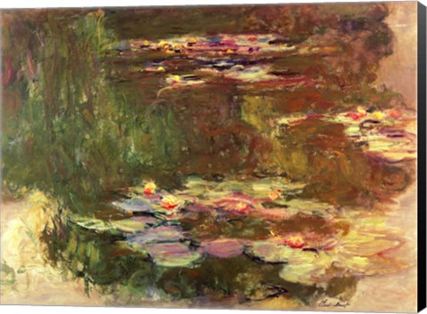 Framed Lily Pond, c.1917 Print