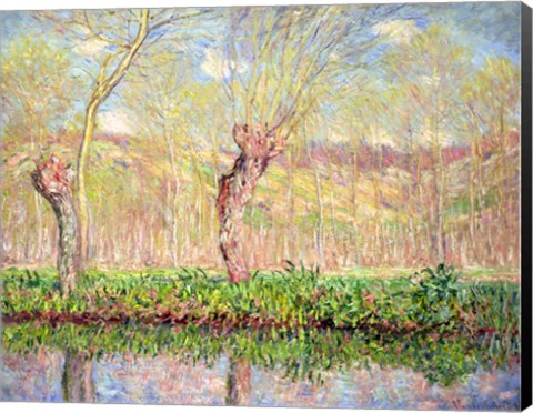 Framed Spring, River Bank at Epte, 1885 Print