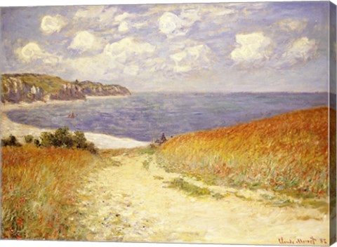 Framed Path in the Wheat at Pourville, 1882 Print