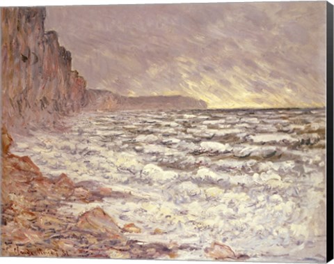 Framed Sea at Fecamp, 1881 Print