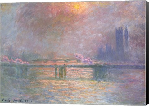 Framed Thames with Charing Cross bridge, 1903 Print