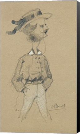 Framed Man with a Boater Hat, 1857 Print