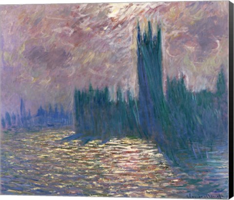 Framed Parliament, Reflections on the Thames, 1905 Print