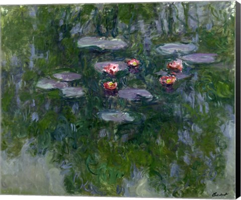 Framed Waterlilies, 1916-19 (detail) Print