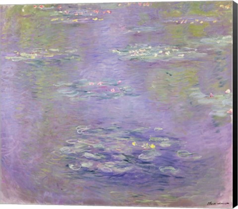 Framed Waterlilies, 1903 (purple) Print