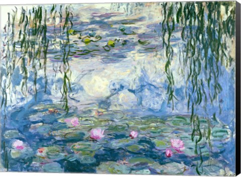 Framed Waterlilies, 1916-19 Print