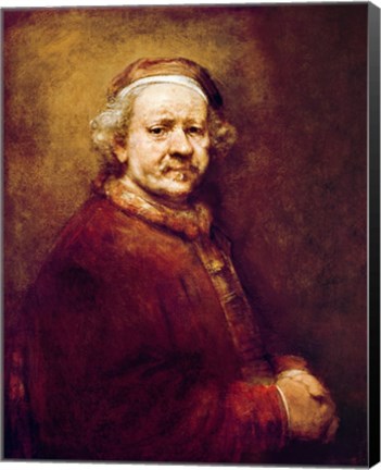 Framed Self Portrait in at the Age of 63, 1669 Print