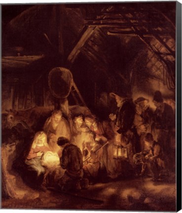 Framed Adoration of the Shepherds, 1646 Print