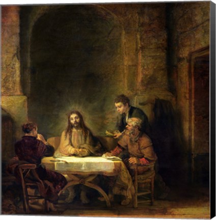 Framed Supper at Emmaus, 1648 Print