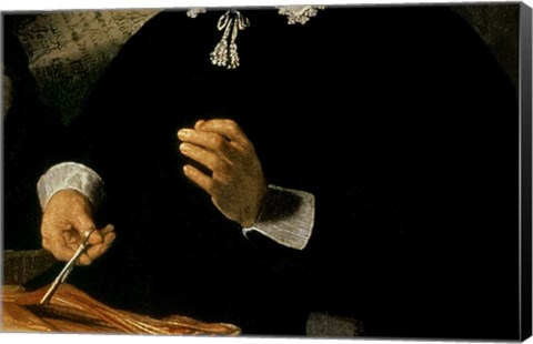 Framed Anatomy Lesson of Dr. Nicolaes Tulp, 1632 (hands detail) Print