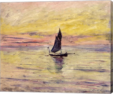 Framed Sailing Boat, Evening Effect, 1885 Print