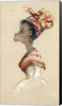 Framed Black Woman Wearing a Headscarf, 1857 Print