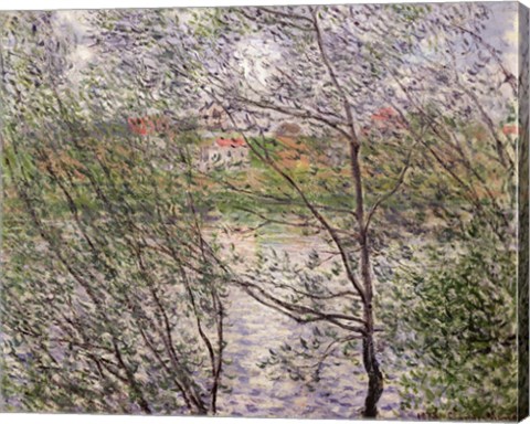 Framed Banks of the Seine or, Spring through the Trees Print