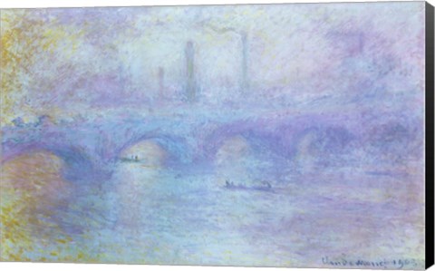 Framed Waterloo Bridge, Effect of Fog, 1903 Print