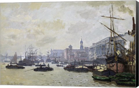 Framed Thames at London, 1871 Print